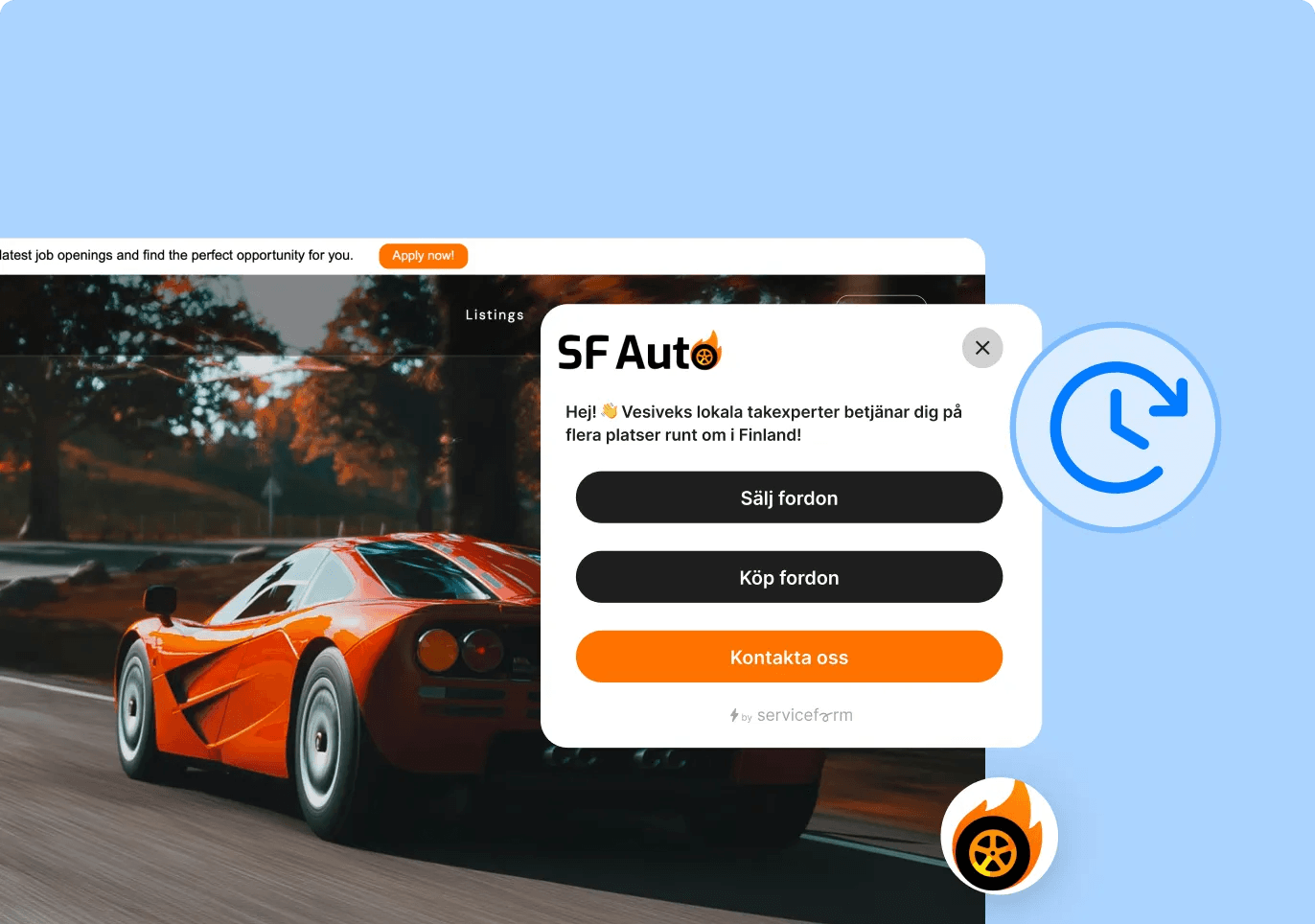 Illustrerar hur vår AI-chatt kan se ut för bilhandlare