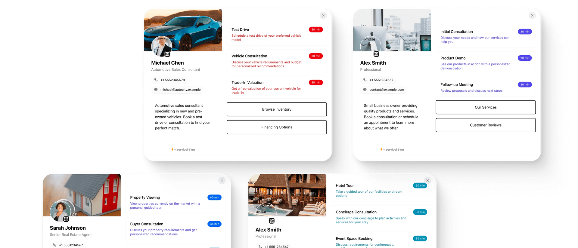 Exempel pÄ anpassad CTA-knapp för mötesbokning i mobilvy