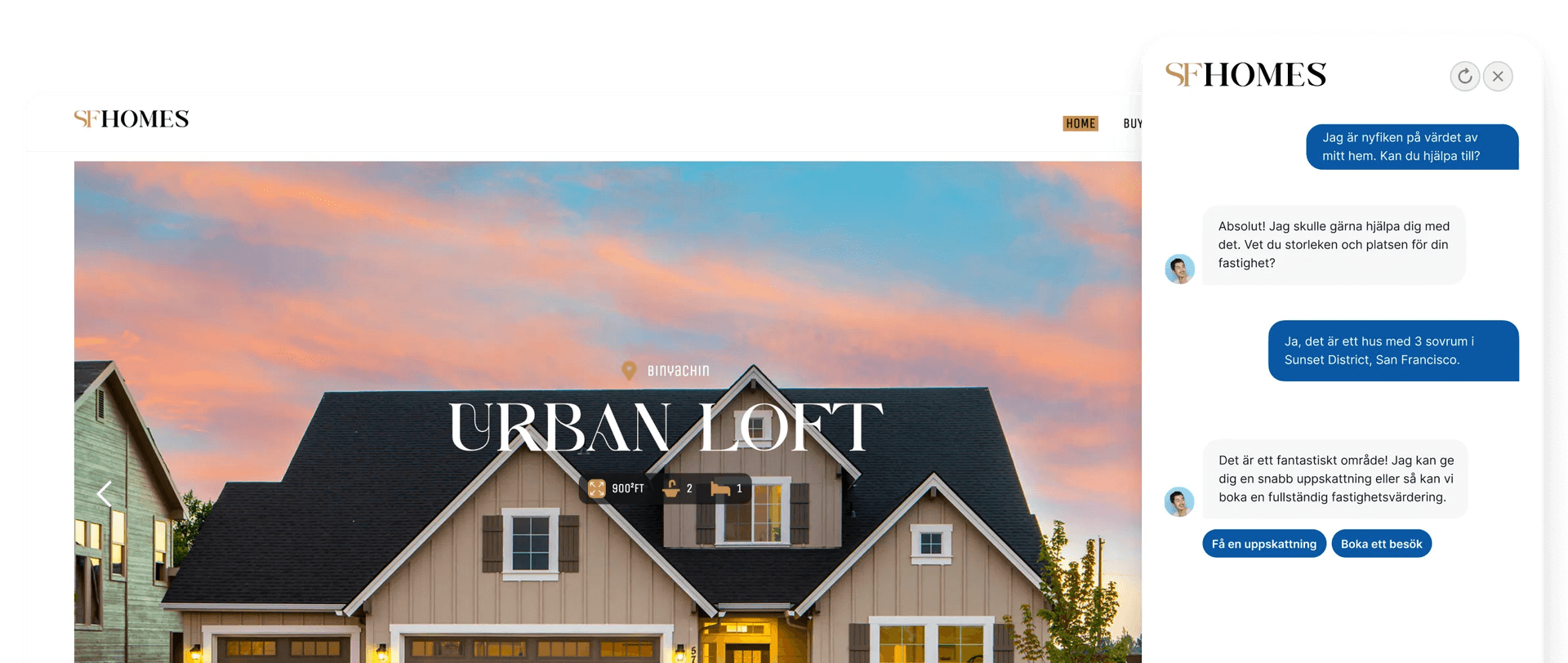 AI Chatt som ger snabba svar från webbplats och produktkatalog.