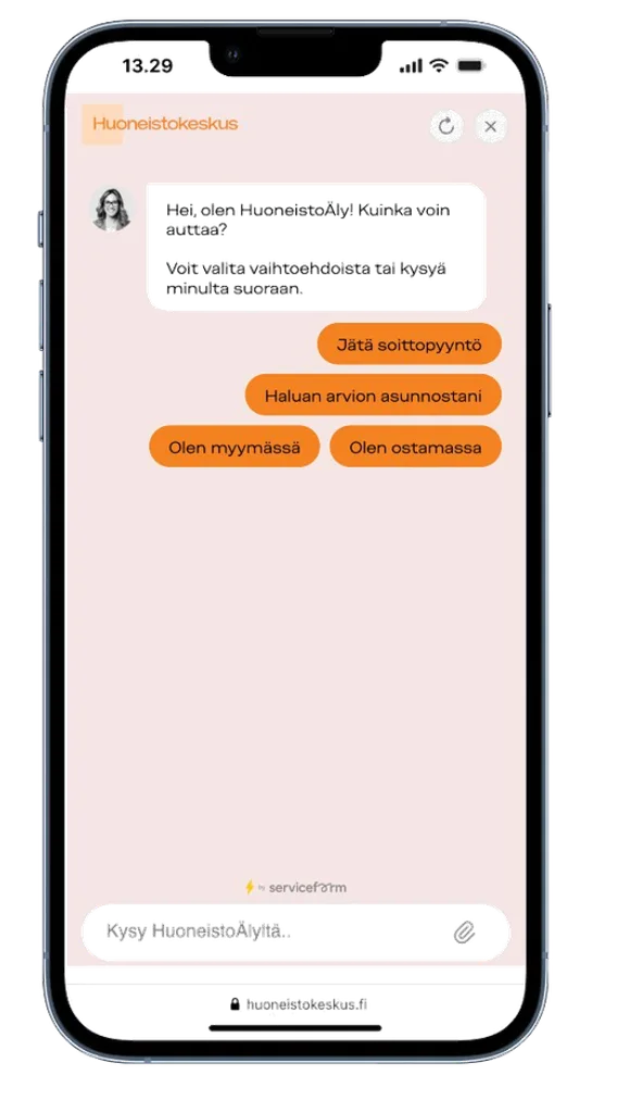 Mira AI chat on Huoneistokeskus
